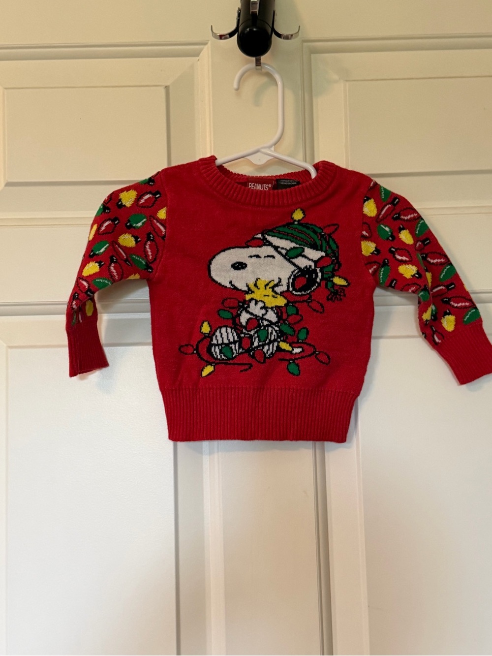 Peanuts Kids' Red Snoopy & Woodstock Holiday Sweater